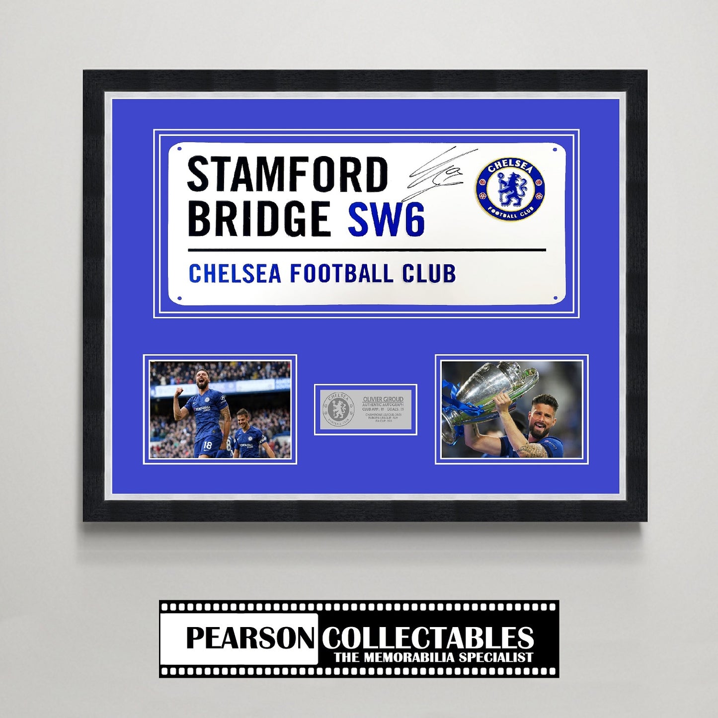 Chelsea - Olivier Giroud 'Stamford Bridge' Signed Street Sign Display