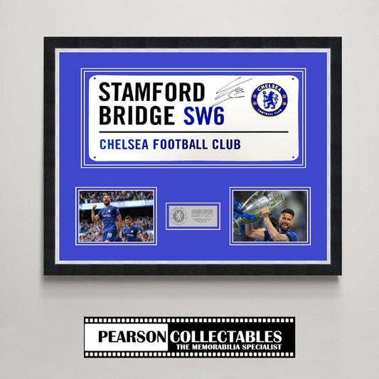 Olivier Giroud 'Stamford Bridge' Signed Street Sign Display