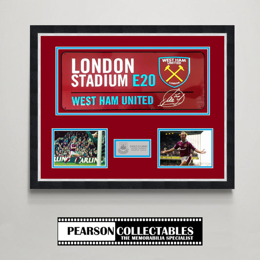 Paolo Di Canio 'London Stadium' Signed Street Sign Display