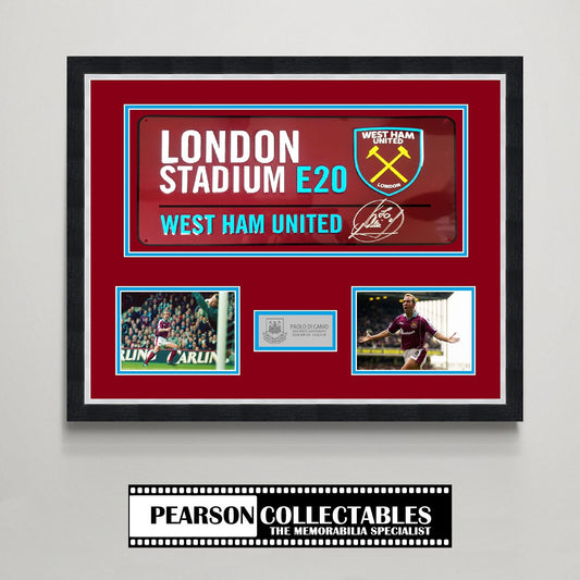 Paolo Di Canio 'London Stadium' Signed Street Sign Display