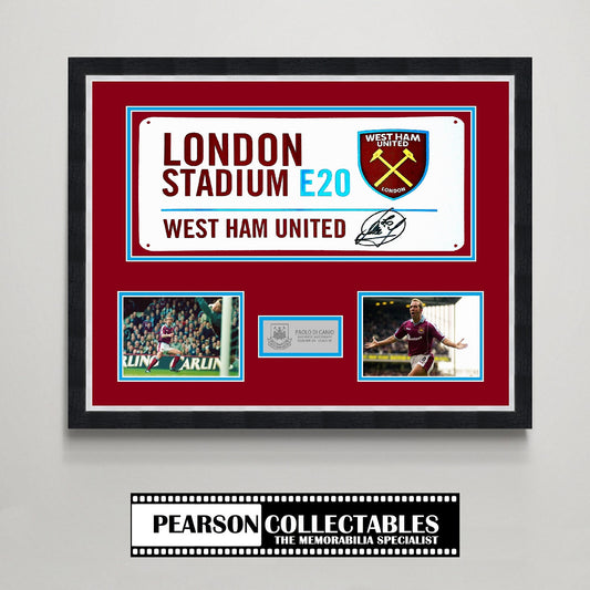 Paolo Di Canio 'London Stadium' Signed Street Sign Display