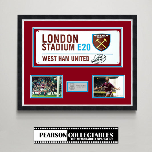 Paolo Di Canio 'London Stadium' Signed Street Sign Display