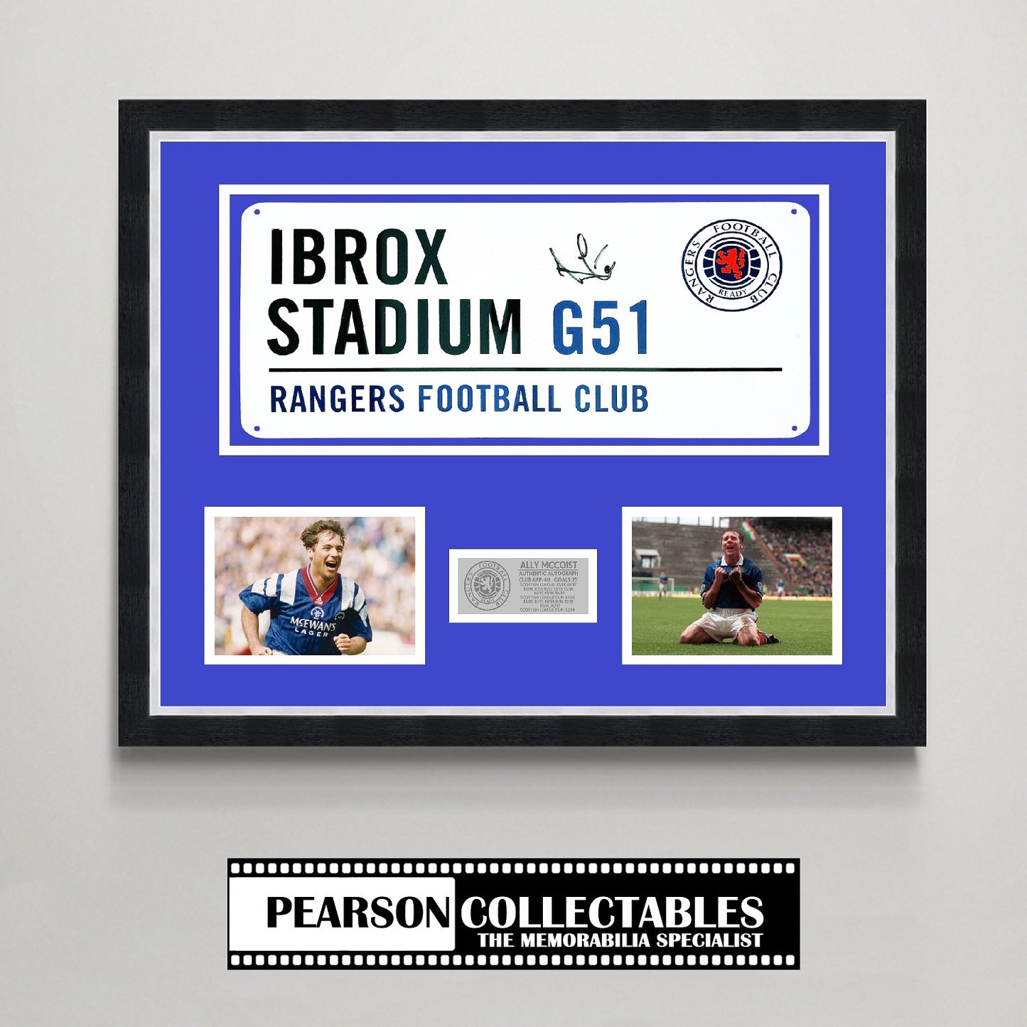 Rangers - Ally McCoist 'Ibrox Stadium' Signed Street Sign Display