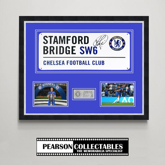 Thiago Silva 'Stamford Bridge' Signed Street Sign Display