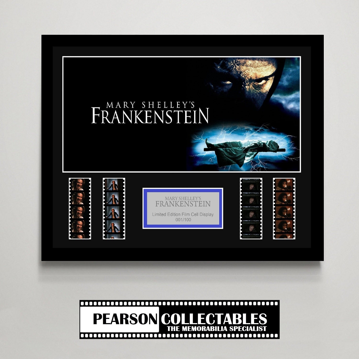 Frankenstein Library Display Mary Shelley's Frankenstein Large Film Cell Display – Pearson Collectables