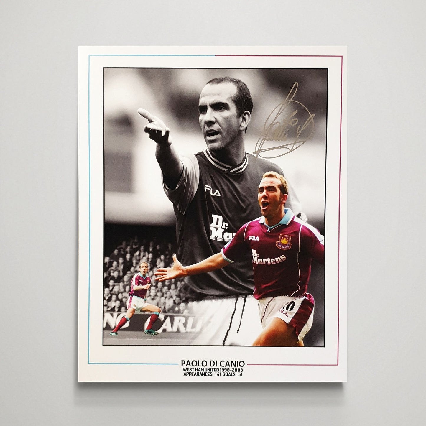 Paolo Di Canio 'West Ham United' Autograph Montage