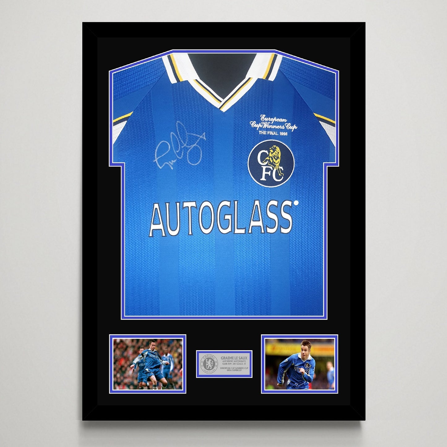 Graeme Le Saux 'Chelsea' Autograph Shirt Display