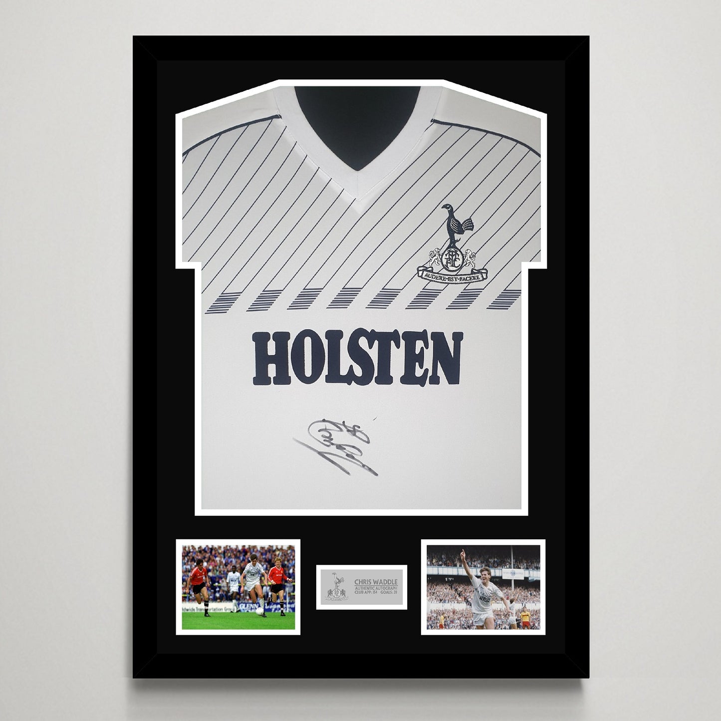 Chris Waddle 'Tottenham Hotspur' Autograph Shirt Display