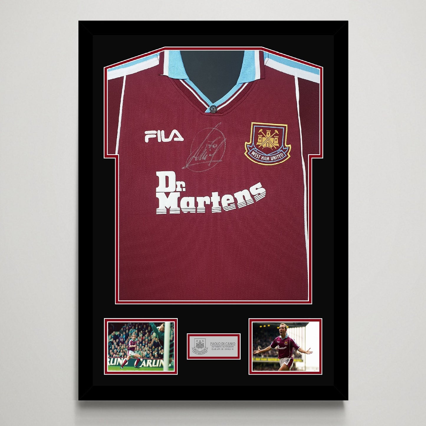 Paolo Di Canio 'West Ham United' Autograph Shirt Display