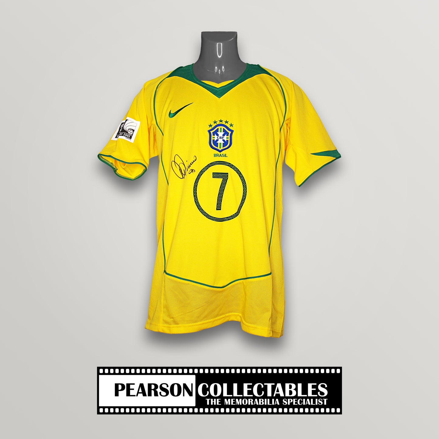 Adriano Signed Brazil 2004/06 Home Football Shirt