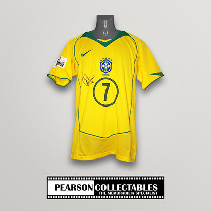 Adriano Signed Brazil 2004/06 Home Football Shirt