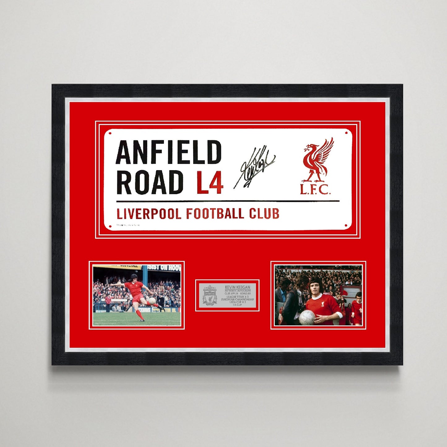 Kevin Keegan 'Liverpool' Autographed Street Sign Display