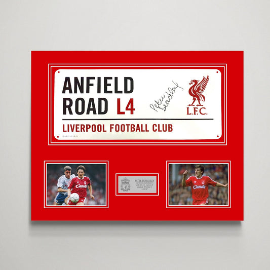 Peter Beardsley 'Liverpool' Autographed Street Sign Display