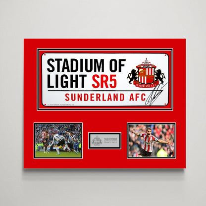 Fabio Borini 'Sunderland AFC' Autographed Street Sign Display