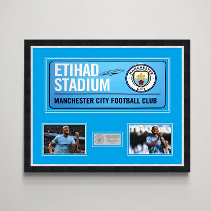 Vincent Kompany 'Manchester City' Autographed Street Sign Display