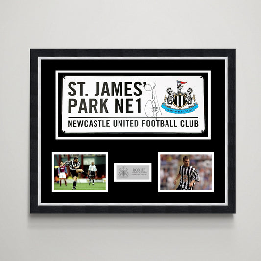 Rob Lee 'Newcastle United' Autograph Road Sign