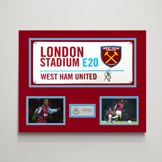 Jermain Defoe 'West Ham United' Autographed Street Sign Display