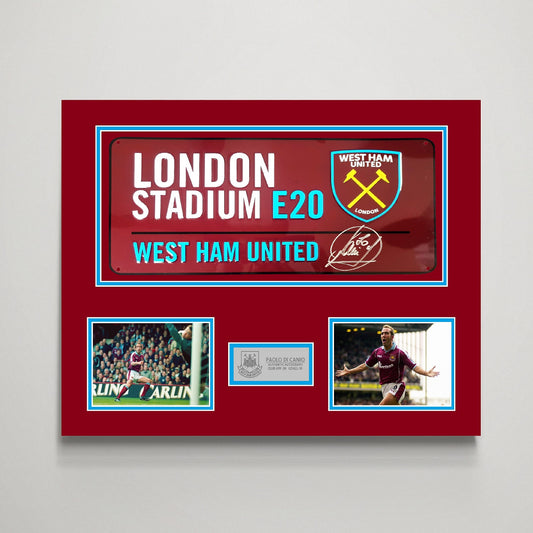 Paolo Di Canio 'West Ham United' Autographed Street Sign Display