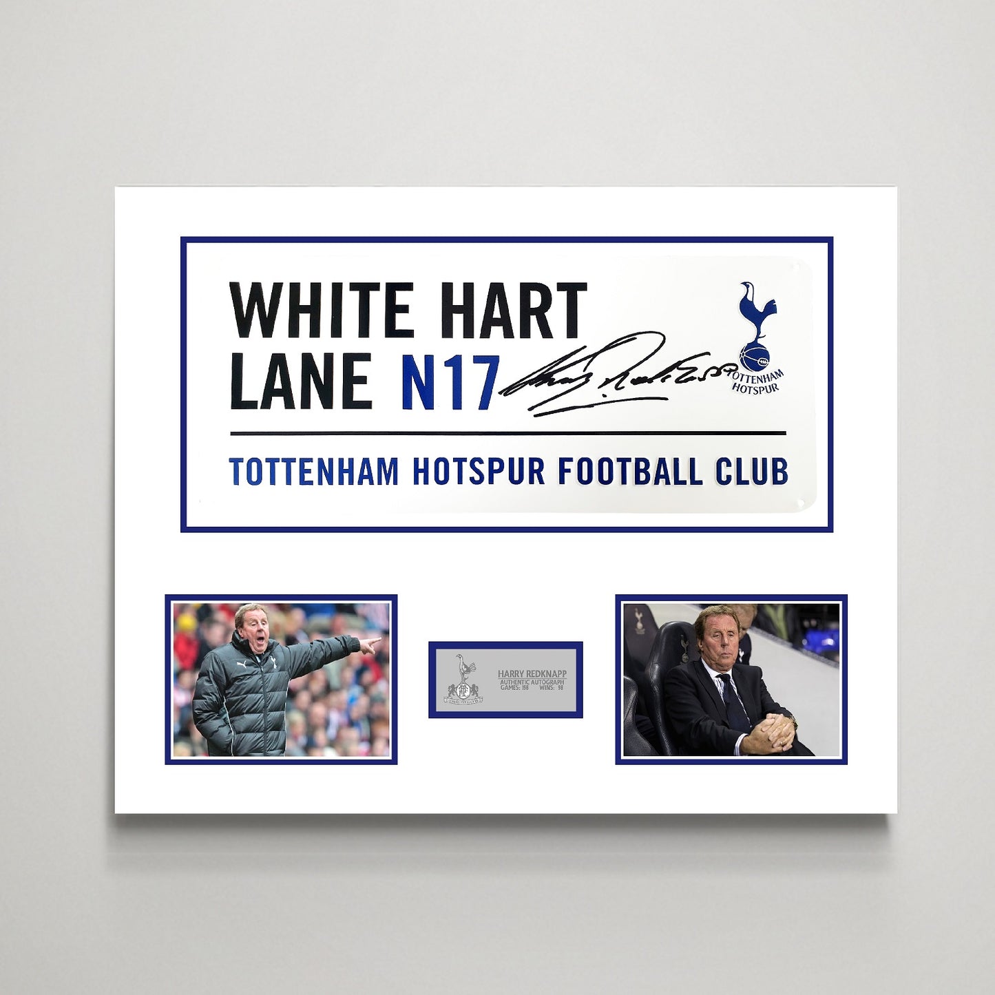 Harry Redknapp 'Tottenham Hotspur' Autographed Street Sign Display