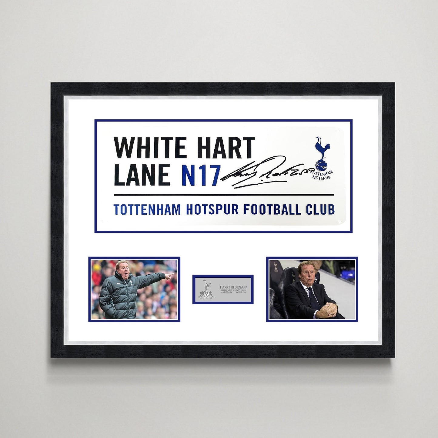 Harry Redknapp 'Tottenham Hotspur' Autographed Street Sign Display