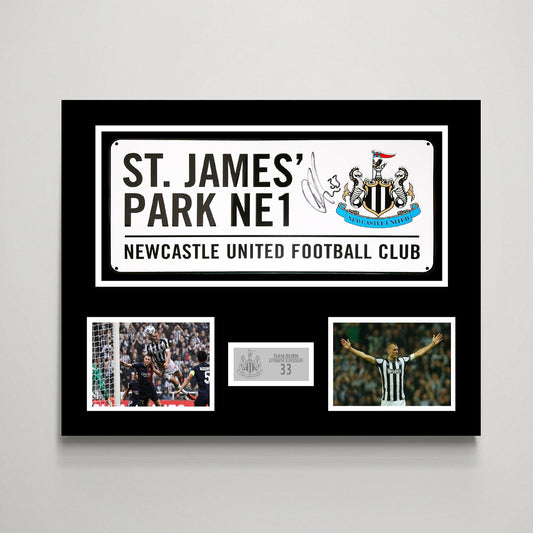 Dan Burn 'Newcastle United' Autographed Street Sign Display