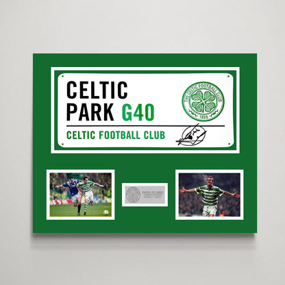 Paolo Di Canio 'Celtic' Autographed Street Sign Display