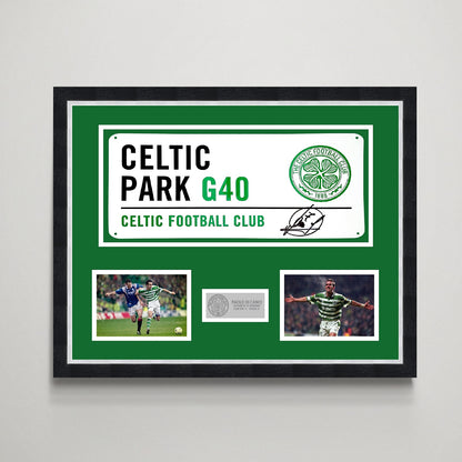 Paolo Di Canio 'Celtic' Autographed Street Sign Display