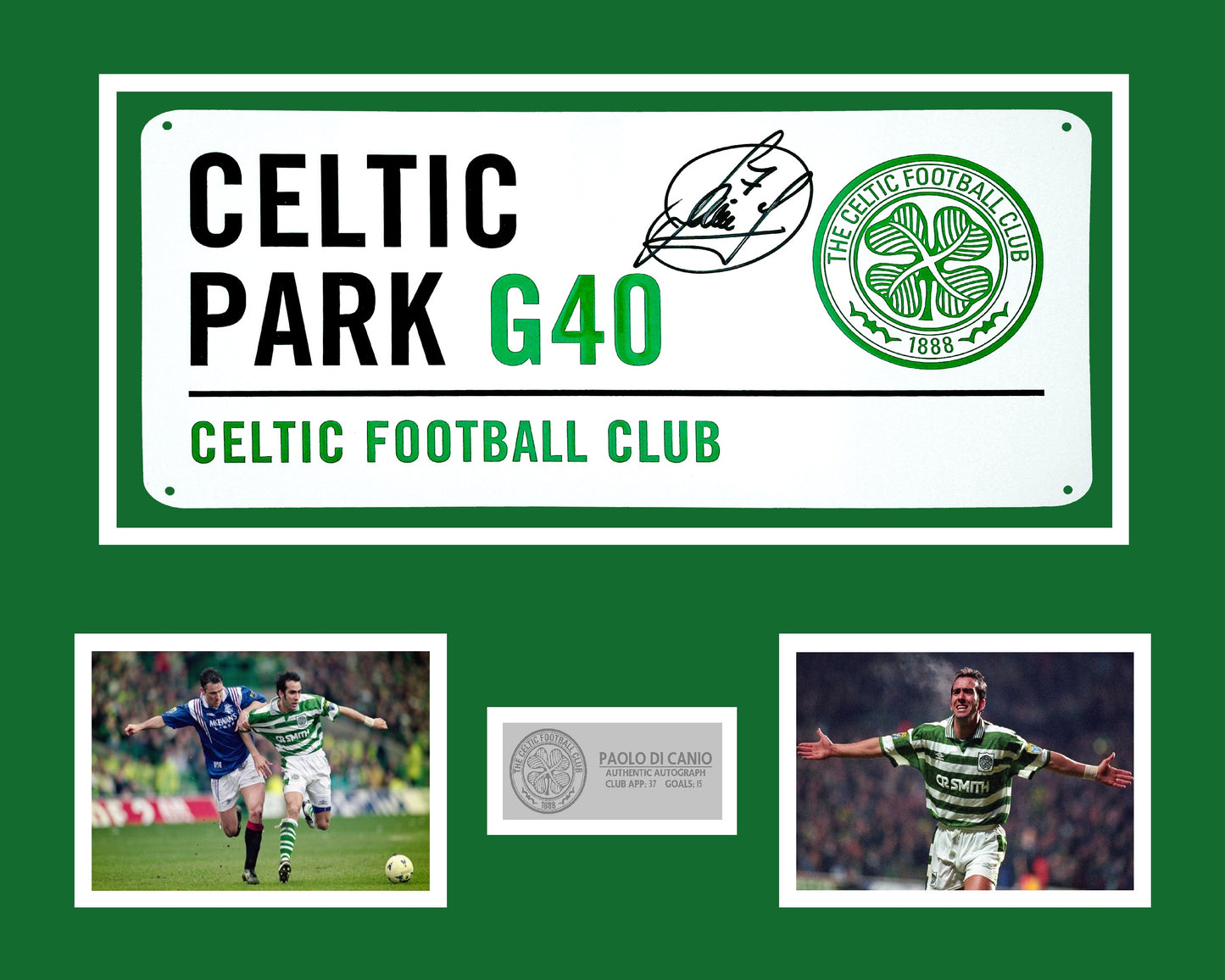 Paolo Di Canio 'Celtic' Autograph Road Sign