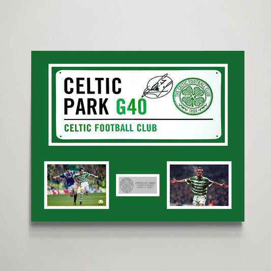 Paolo Di Canio 'Celtic' Autographed Street Sign Display