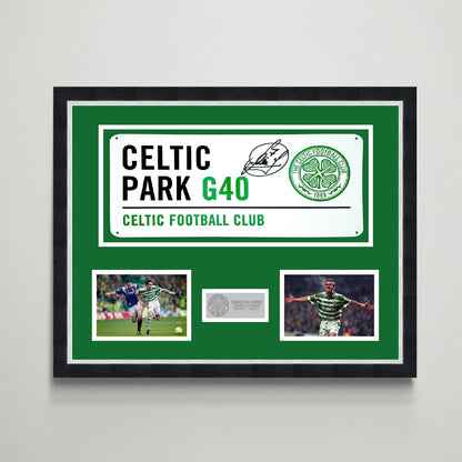 Paolo Di Canio 'Celtic' Autographed Street Sign Display