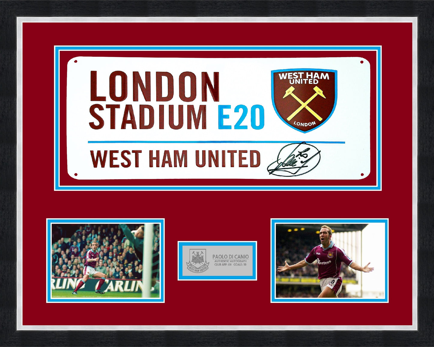 Paolo Di Canio 'West Ham United' Autograph Road Sign