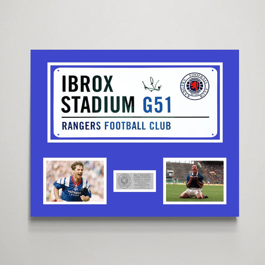 Ally McCoist 'Rangers' Autographed Street Sign Display