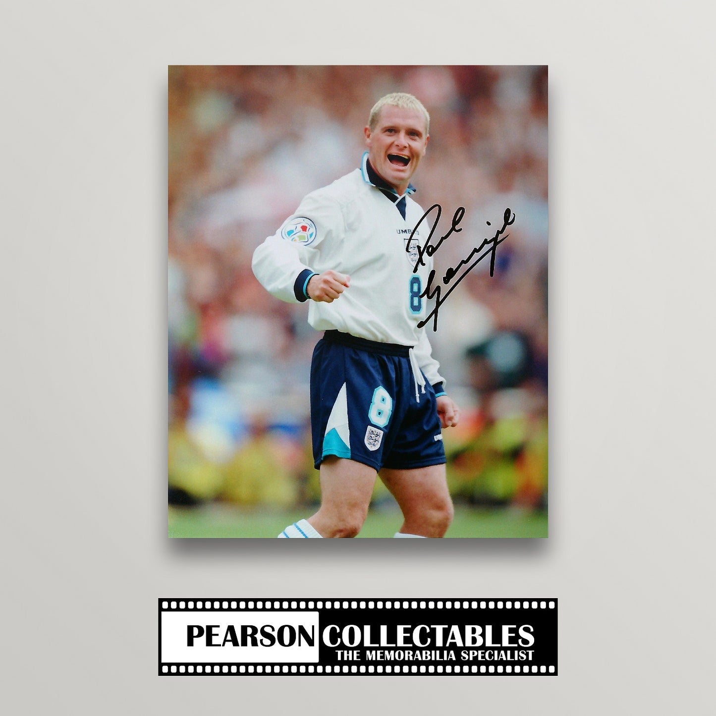 Paul Gascoigne Signed Euro 96 11x14'' Photo