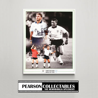 Terry Butcher England - Italia 90 Signed Montage