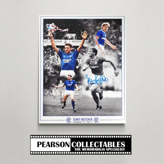 Terry Butcher Rangers Signed Montage