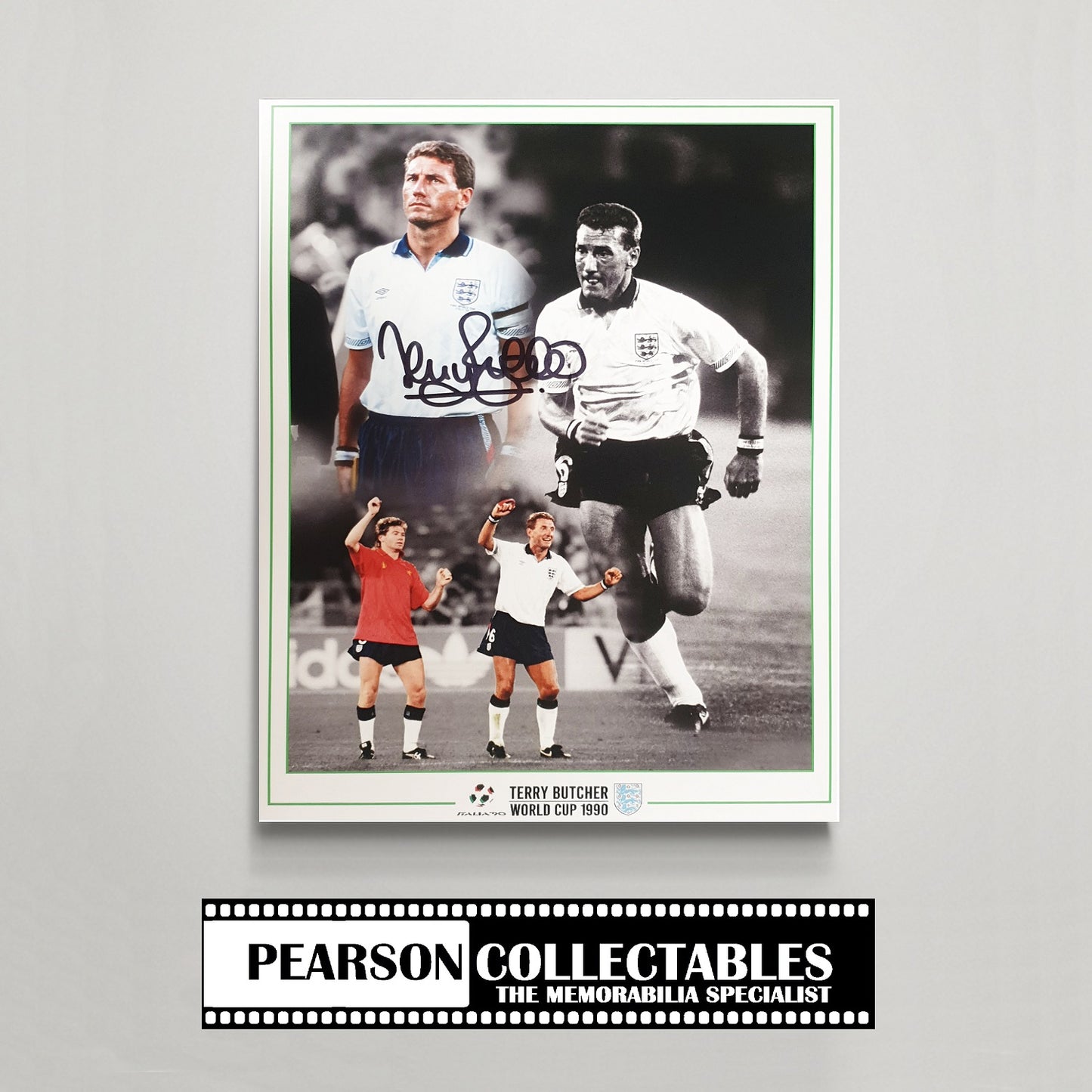 Terry Butcher England - Italia 90 Signed Montage