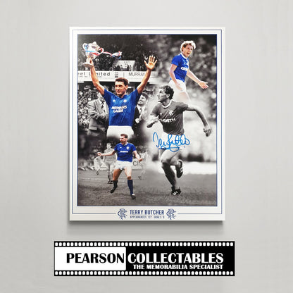 Terry Butcher Rangers Signed Montage