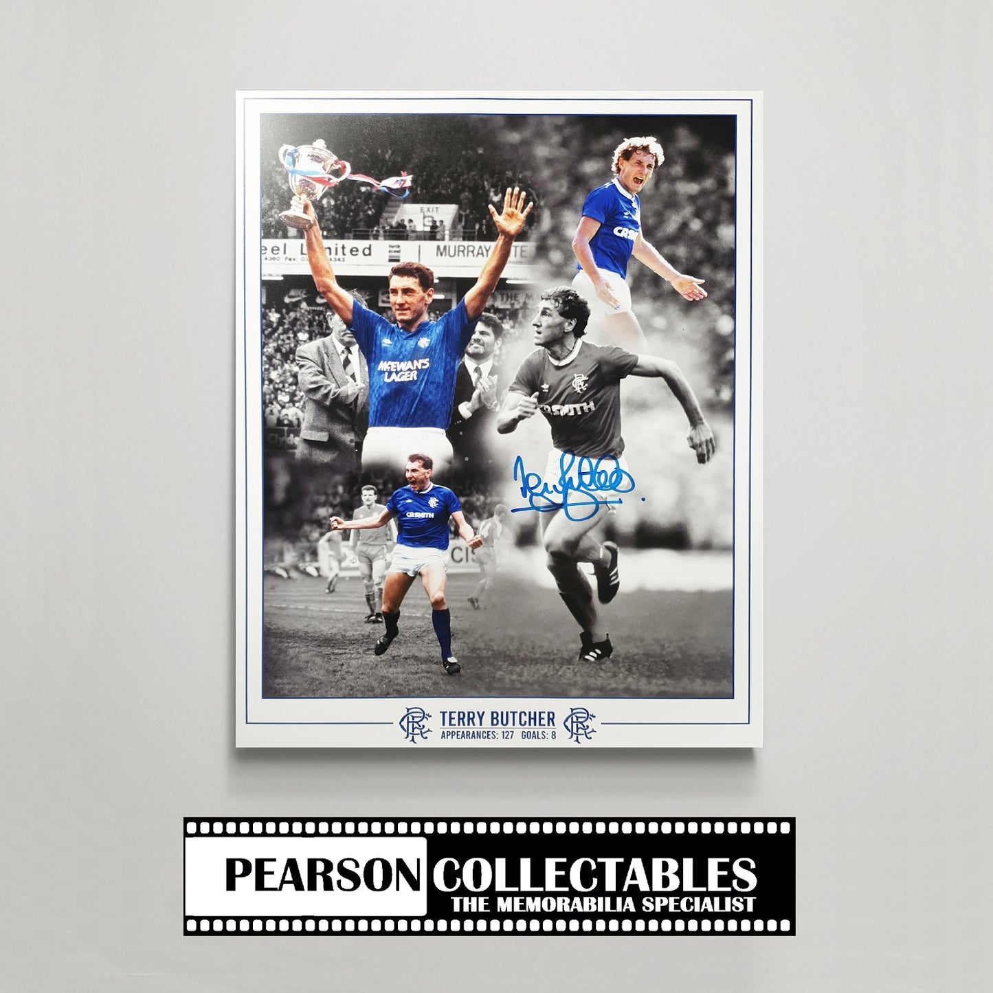 Terry Butcher Rangers Signed Montage