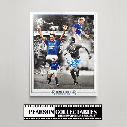 Terry Butcher Rangers Signed Montage