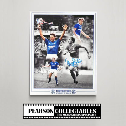 Terry Butcher Rangers Signed Montage
