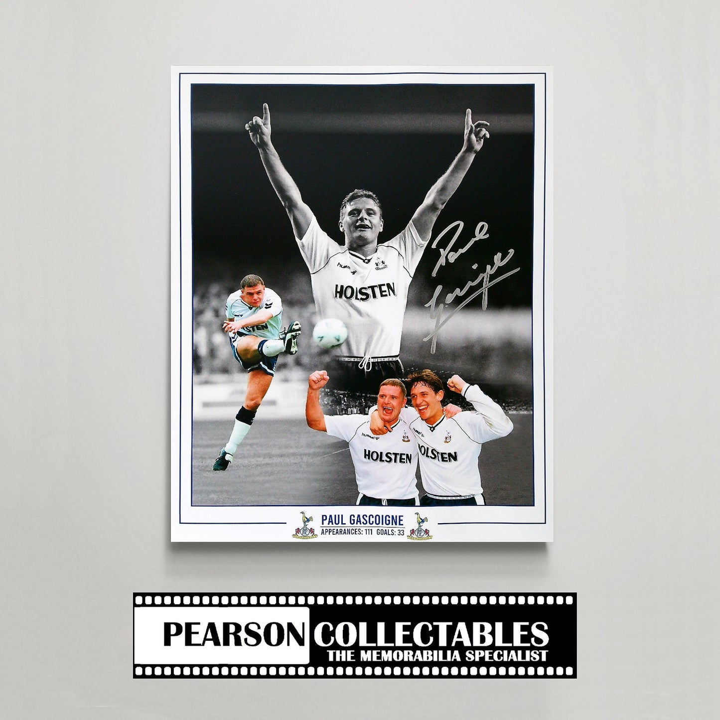 Paul Gascoigne Tottenham Hotspur Signed Montage