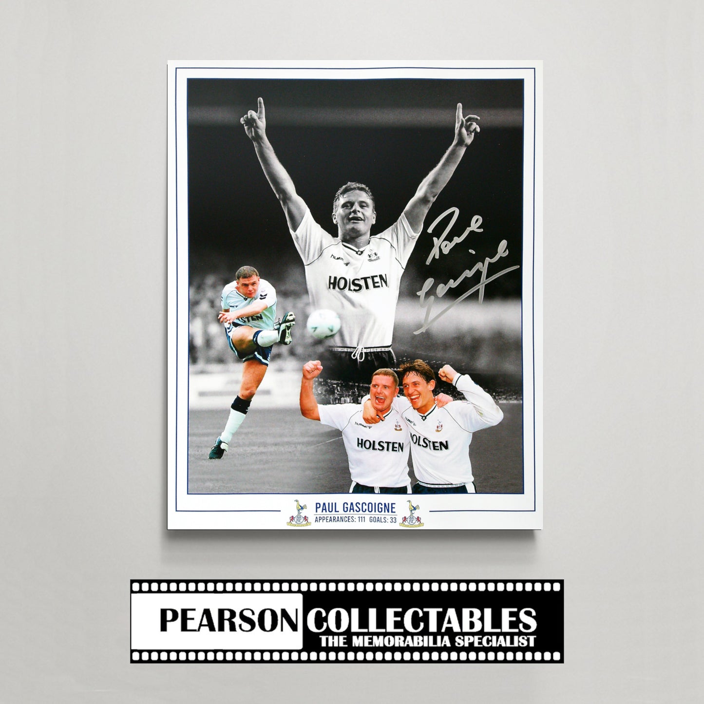 Paul Gascoigne Tottenham Hotspur Signed Montage