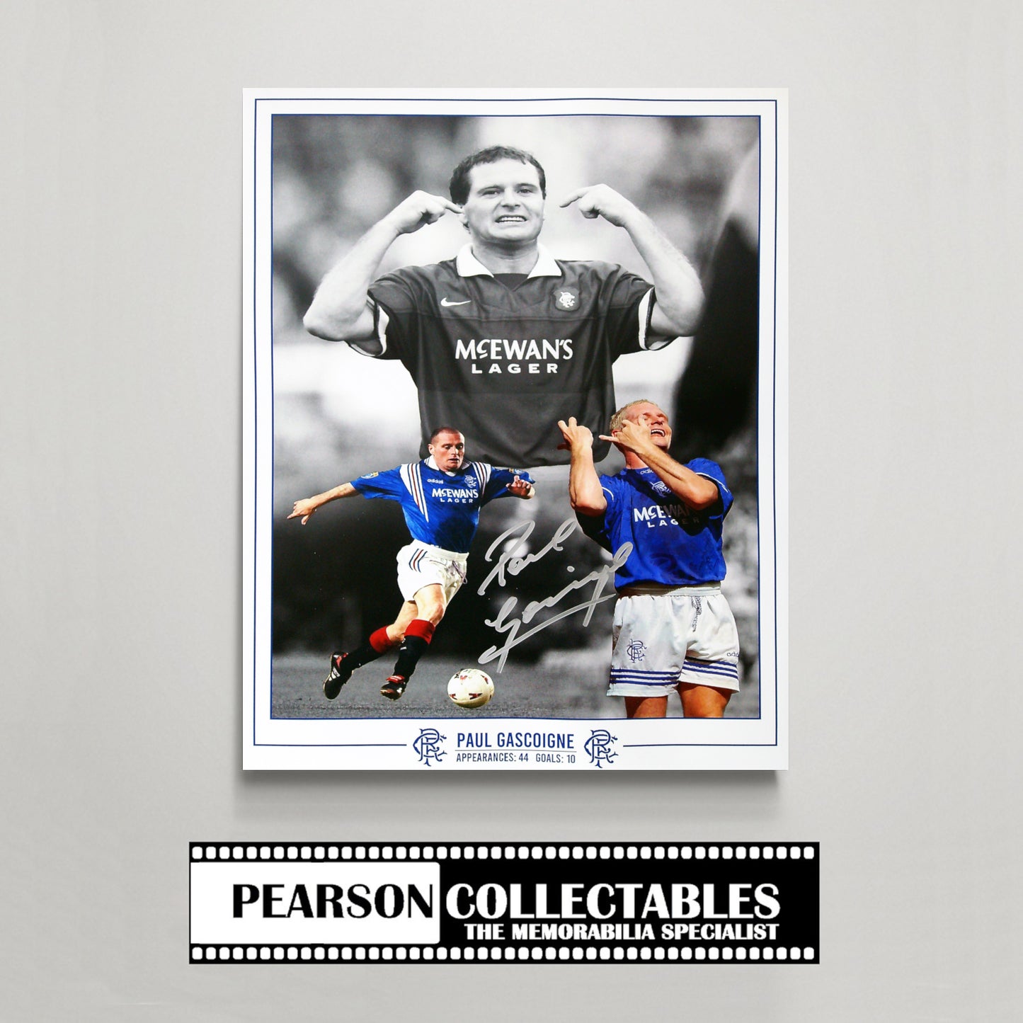 Paul Gascoigne Rangers Signed Montage