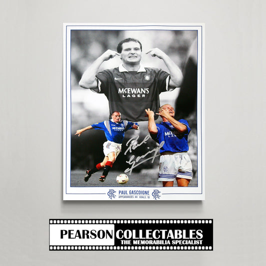 Paul Gascoigne Rangers Signed Montage
