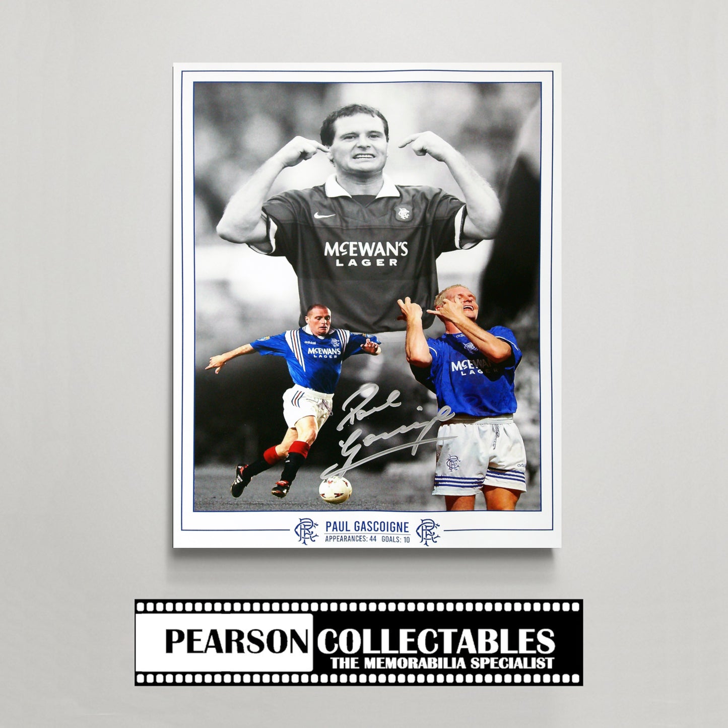 Paul Gascoigne Rangers Signed Montage