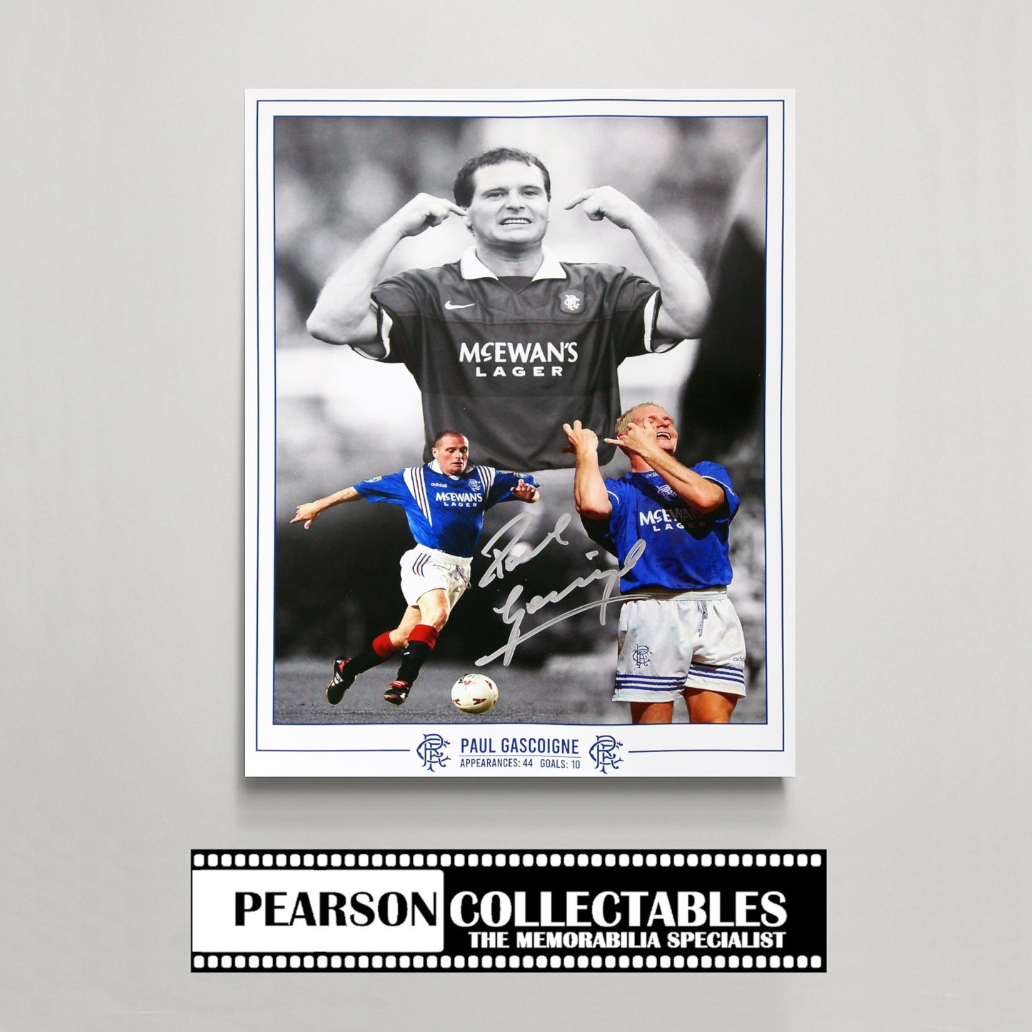 Paul Gascoigne Rangers Signed Montage