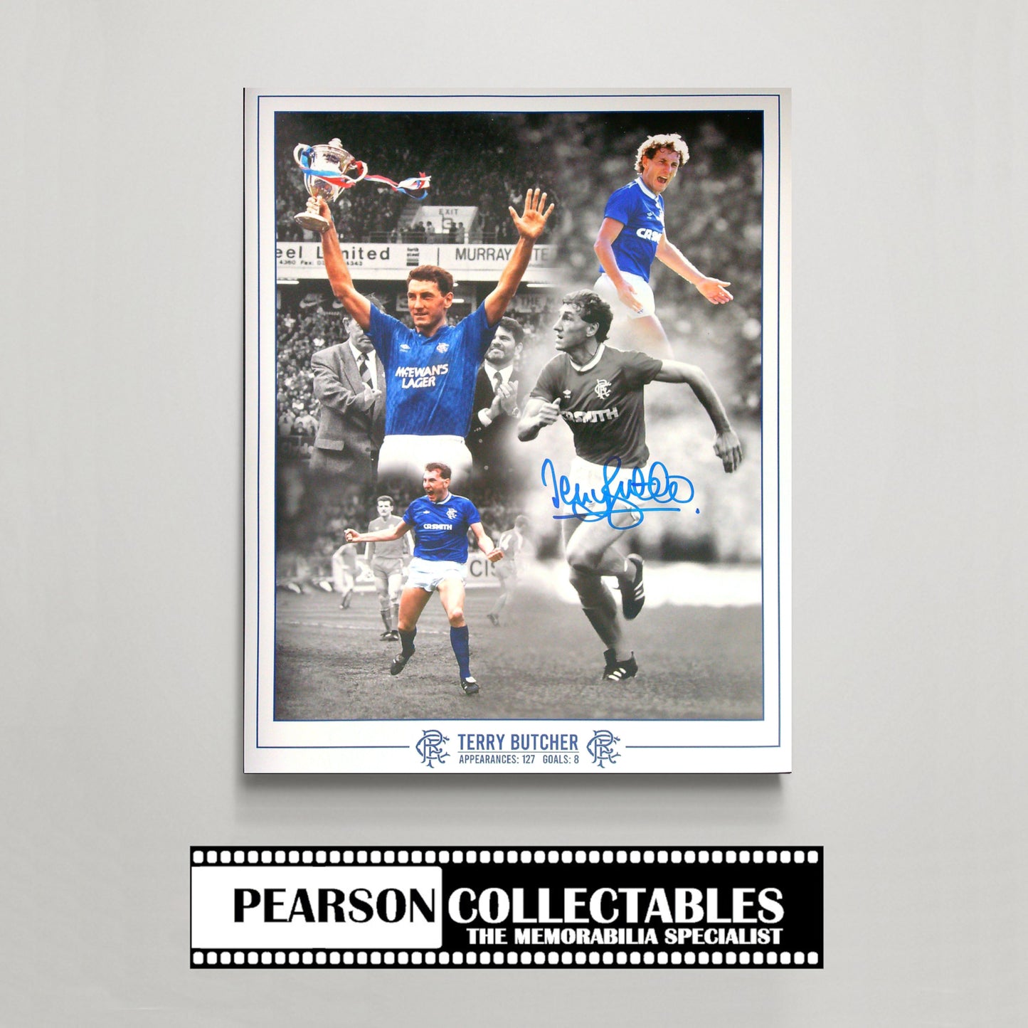 Terry Butcher Rangers Signed Montage