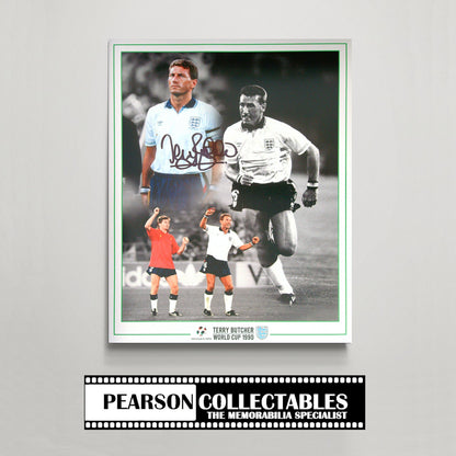 Terry Butcher England - Italia 90 Signed Montage