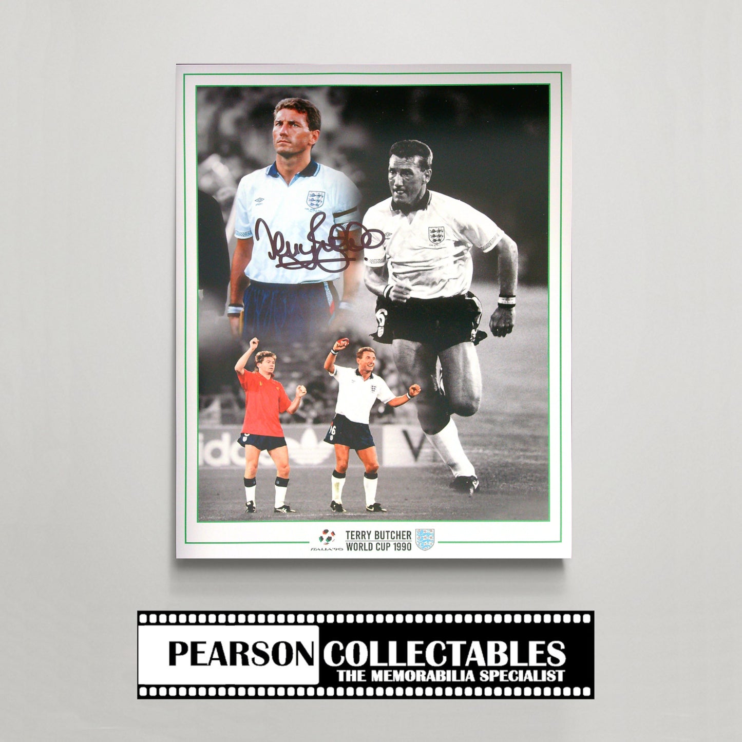 Terry Butcher England - Italia 90 Signed Montage