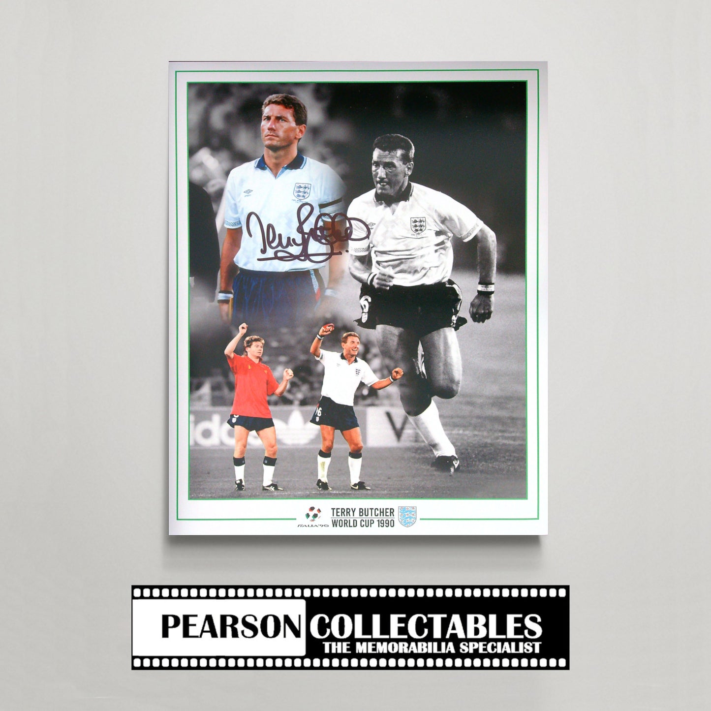Terry Butcher England - Italia 90 Signed Montage